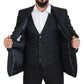 Elegant Black Martini Suit Jacket & Vest Ensemble