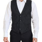 Elegant Black Martini Suit Jacket & Vest Ensemble