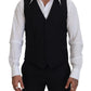 Elegant Black Single-Breasted Dress Vest