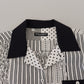 Elegant Black & White Cotton Shirt