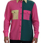 Elegant Multicolor Silk Button-Down Shirt