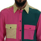 Elegant Multicolor Silk Button-Down Shirt