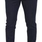 Sophisticated Blue Wool Blend Trousers