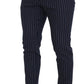 Sophisticated Blue Wool Blend Trousers