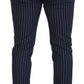 Sophisticated Blue Wool Blend Trousers