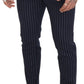 Sophisticated Blue Wool Blend Trousers