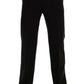 Elegant Black Cotton Stretch Pants