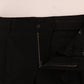 Elegant Black Cotton Stretch Pants