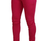 Chic Pink Cotton Blend Trousers