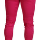 Chic Pink Cotton Blend Trousers