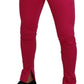 Chic Pink Cotton Blend Trousers