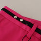 Chic Pink Cotton Blend Trousers