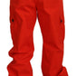 Elegant Red Cotton Blend Trousers