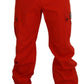 Elegant Red Cotton Blend Trousers