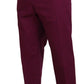 Elegant Magenta Cotton Stretch Pants