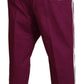 Elegant Magenta Cotton Stretch Pants