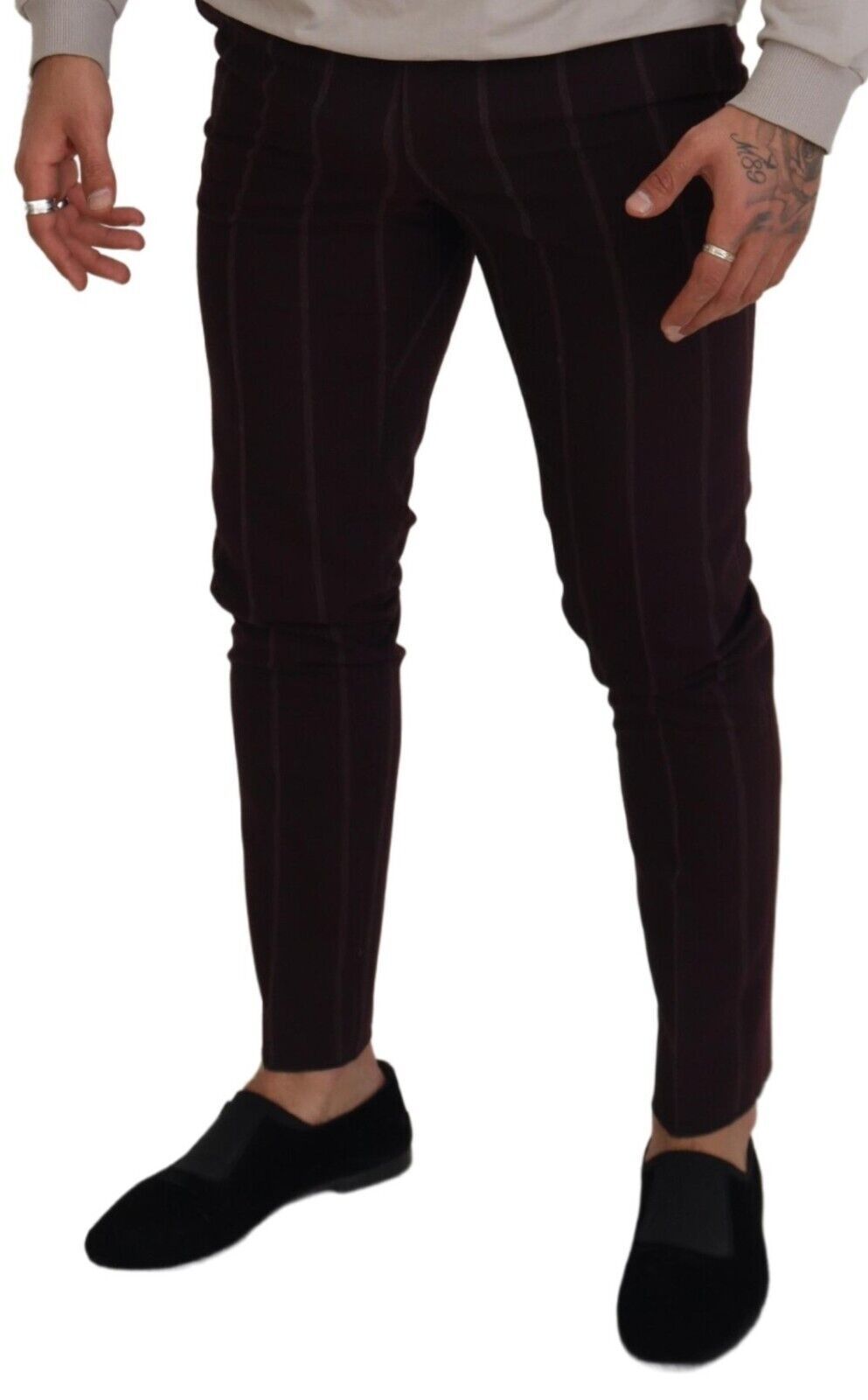 Elegant Brown Wool Blend Trousers