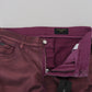 Elegant Magenta Cotton Trousers