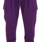 Elegant Purple Cotton Cargo Sweatpants