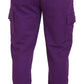 Elegant Purple Cotton Cargo Sweatpants