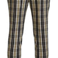 Chic Multicolor Checkered Cotton Pants