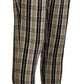 Chic Multicolor Checkered Cotton Pants