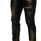 Elegant Black Gold Dust Jeans