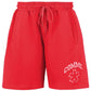 Chic Red Cotton Bermuda Shorts with Logo Print