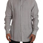 Elegant Grey Slim Fit Linen Shirt