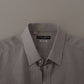 Elegant Grey Slim Fit Linen Shirt