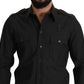 Elegant Slim Fit Dark Green Cotton Shirt