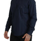 Navy Elegance Cotton Dress Shirt