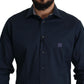 Navy Elegance Cotton Dress Shirt