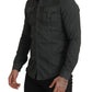 Sleek Dark Gray Cotton Casual Shirt