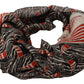 Black Red Linen Sailboat Stripe Print Shawl Scarf