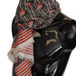 Black Red Linen Sailboat Stripe Print Shawl Scarf