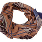 Blue Linen Seashell Pattern Mens Wrap Shawl Scarf