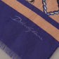 Blue Linen Seashell Pattern Mens Wrap Shawl Scarf