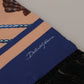 Multicolor Seashell Patterned DG Logo Shawl Fringe Silk Scarf