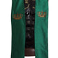 Green Crown Embroidered Shawl Fringe Blend Silk