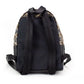 Signet Mini Black Logo Printed Leather Shoulder Backpack Bookbag