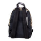 Signet Medium Black Logo Printed Leather Shoulder Backpack Bookbag