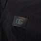 Black Nylon Logo Bomber Zipper Jacket