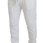 Elegant White Cotton Sweatpants