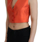 Elegant Orange Silk Waistcoat