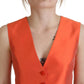 Elegant Orange Silk Waistcoat