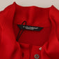 Elegant Red Ascot Collar Blouse