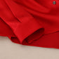 Elegant Red Ascot Collar Blouse