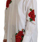 Elegant Floral Embroidered Silk Blend Shirt