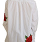 Elegant Floral Embroidered Silk Blend Shirt